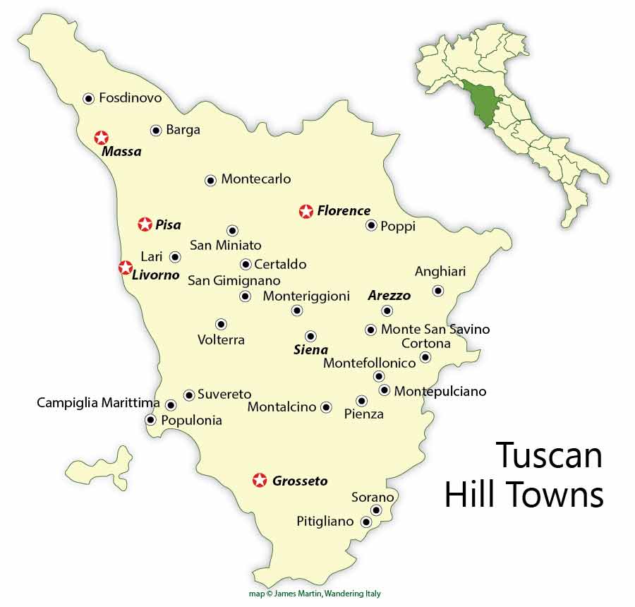 Tuscany Italy Map Of Area - Jobie Lynelle